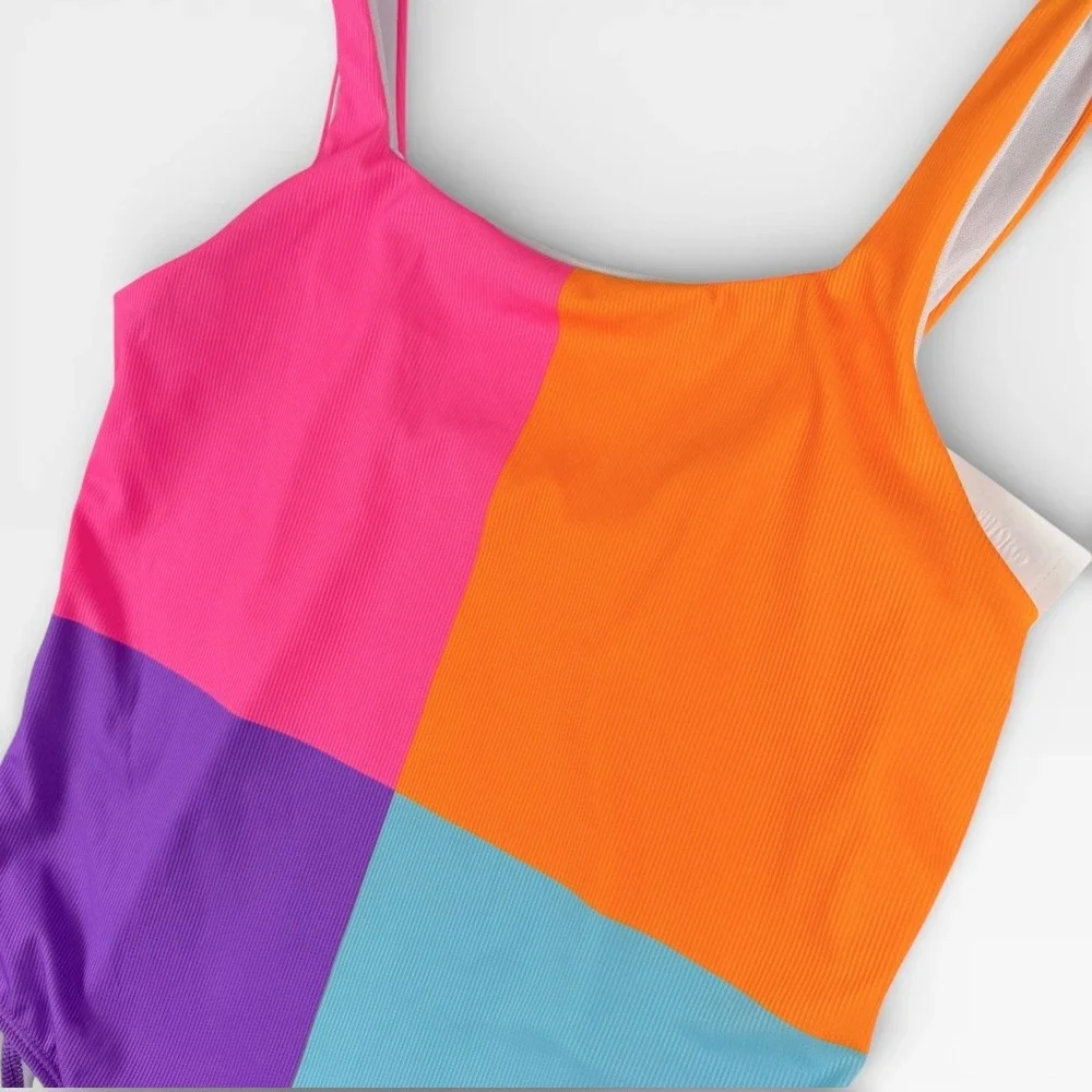 Andy‎ & Evan Girls Color Block One Piece Swimsuit UPF 50+ Size XL 16 NWT